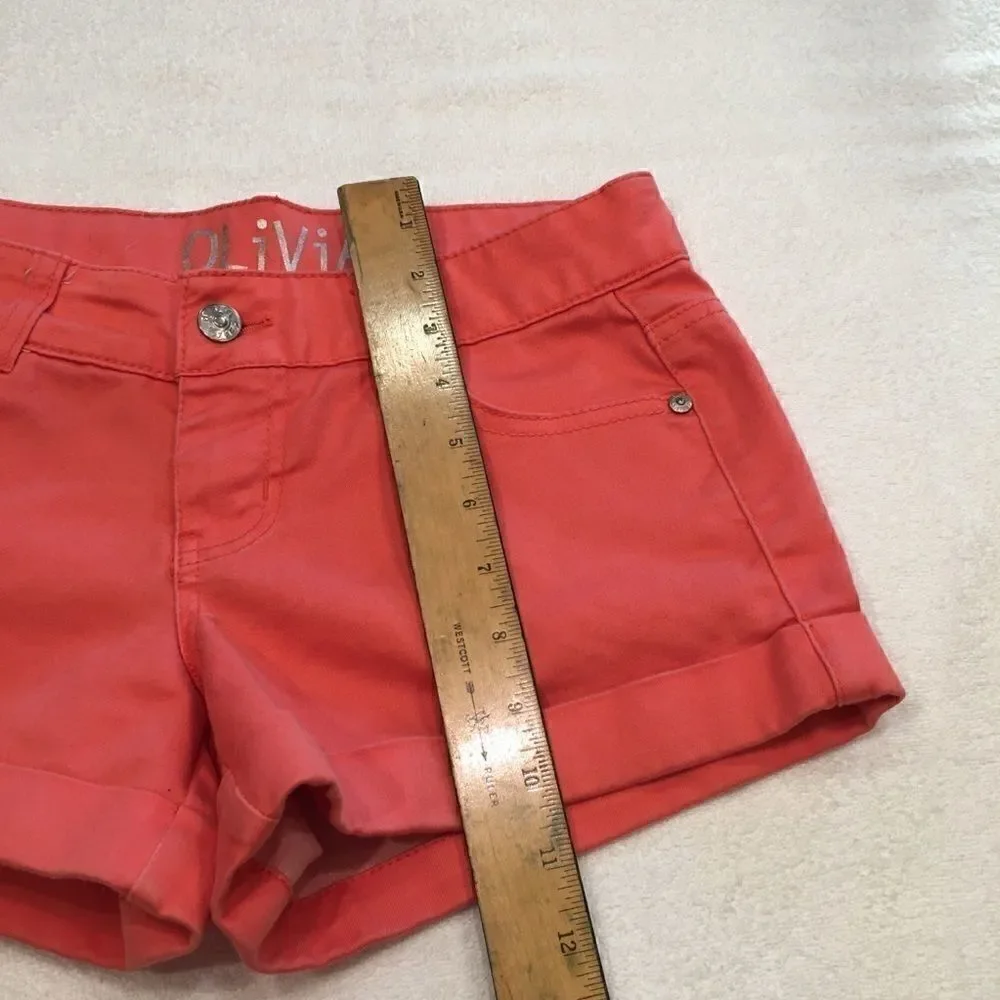 Delias Olivia orange pink shorts Small 3 cuffed